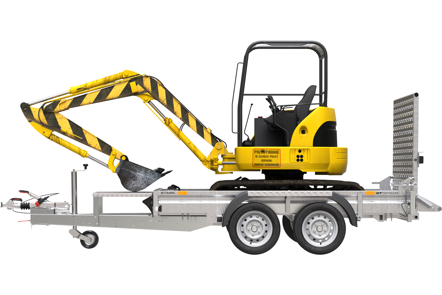 Remolque de construcción para el transporte de una miniexcavadora - UNITRAILER STARK 3 260 - Imagen 3