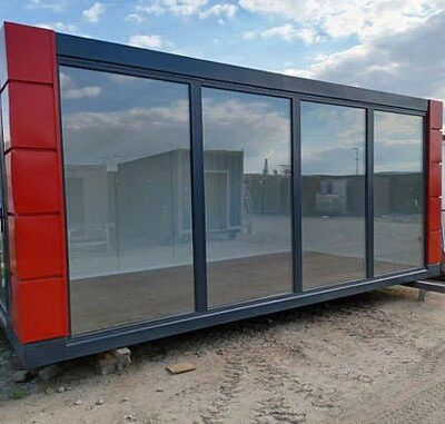 CONTENEDOR DE OFICINA OPEN SPACE 3×6 CON VITRINAS
